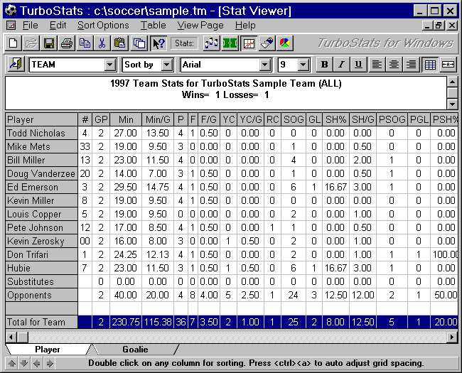 soccer stat software / soccer,football statistics software for Windows