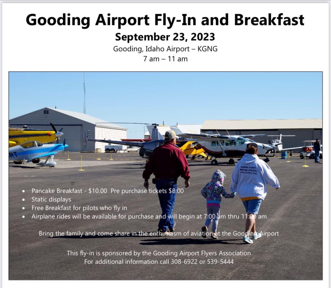 Gooding Airport Fly in Breakfast Idaho Aviation Association