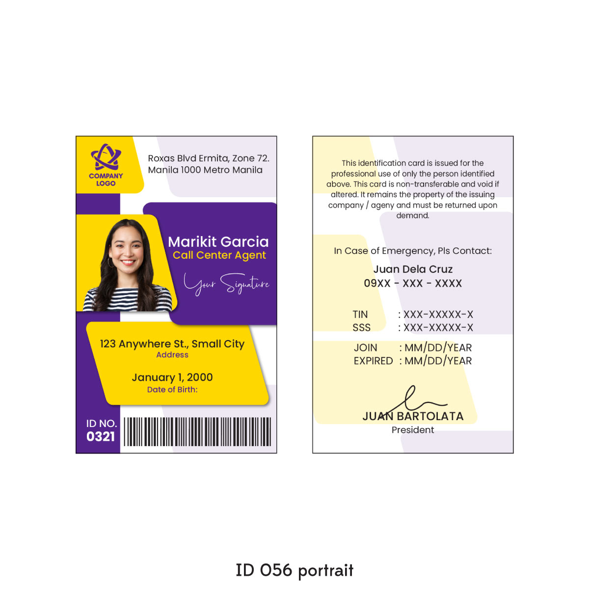 [STANDARD] PVC LAMINATION ID CARD Call Center ID 01
