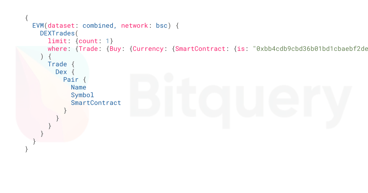 Get Pancakeswap V1 pair address Blockchain Data API