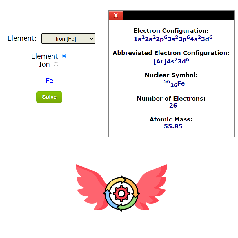 Electron configuration calculator and Table