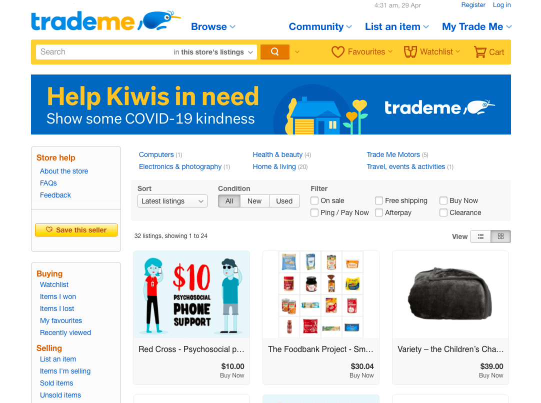 Department of agriculture, trade and consumer protection. Trade Me Partners With Nz Charities To Help Kiwis In Need Idealog