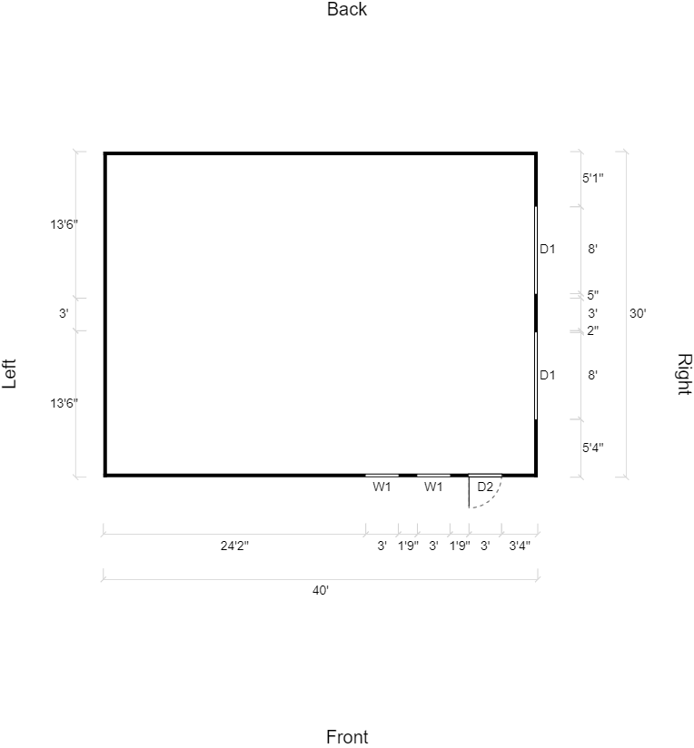 gable 30 X 40 X 16 tall pbr Ganado AZ 86505 Encore Steel Buildings Co
