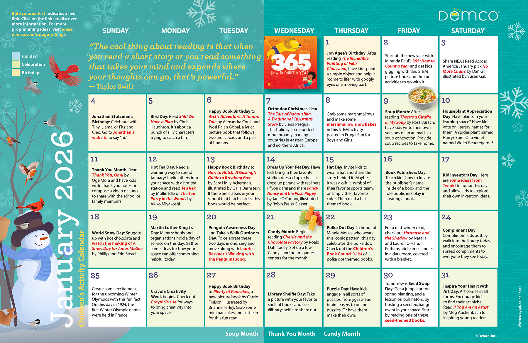 Children’s Activity Calendar January 2026