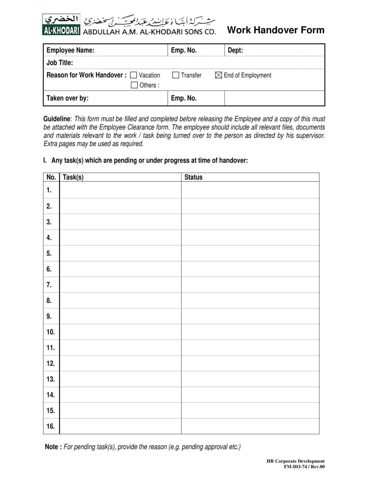 Handing Over Notes Template Best Template Ideas Handing Over Notes Template Best Template Ideas