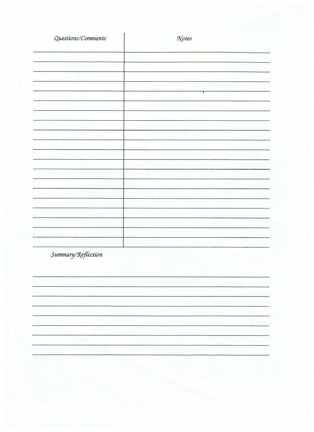 Cornell Note Taking Template Google Docs Format Pdf Doc Free inside Note Taking Template Word