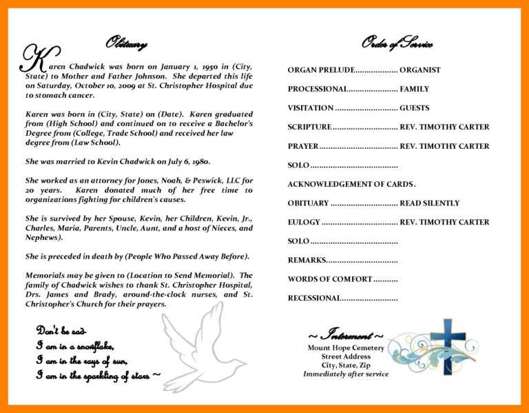 Fake Obituary Template Colona.rsd7 Pertaining To Obituary Template