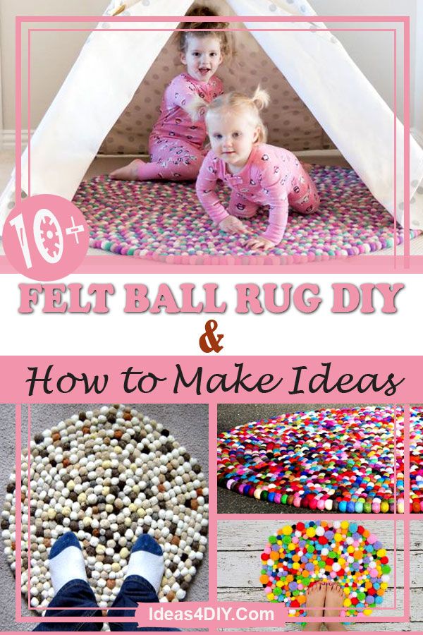 10 DIYs Felt Ball Rug Ideas and How to Make Tutorials