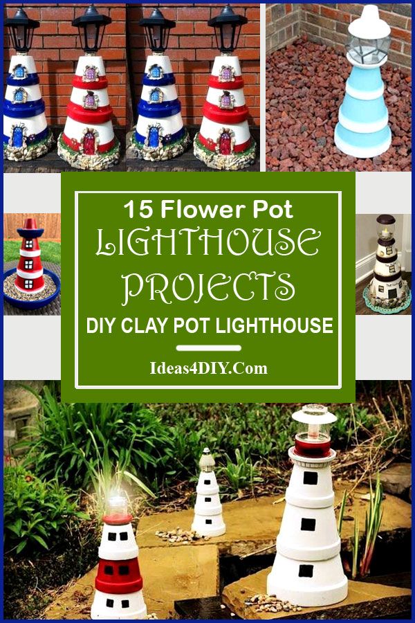 15 Flower Pot Lighthouse Projects DIY Clay Pot Lighthouse