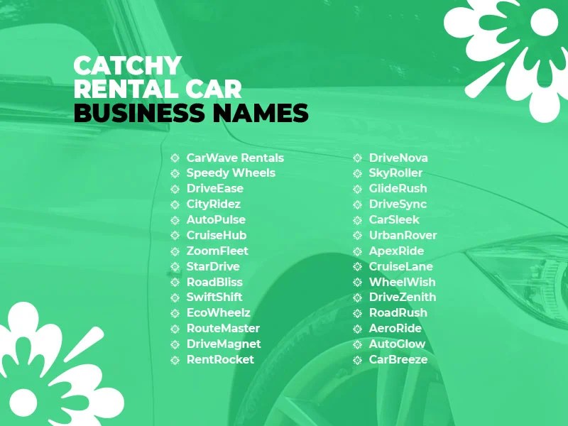 499+ Catchy Cool Rental Car Business Name Ideas