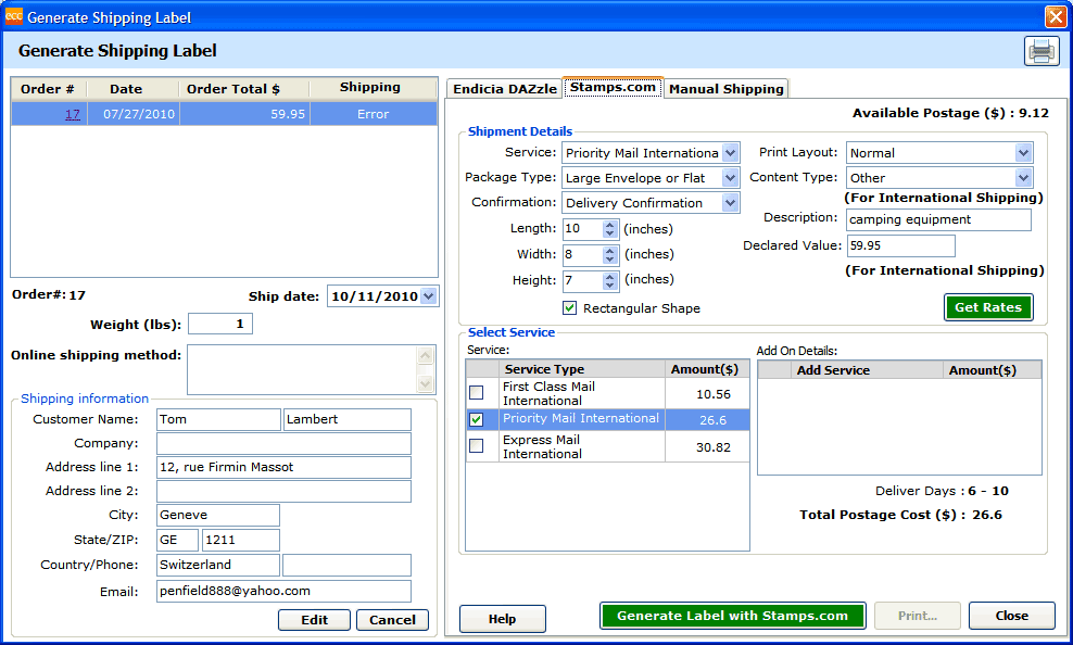 or Endicia Dazzle with gility eCC and Ubercart? Ideawrights