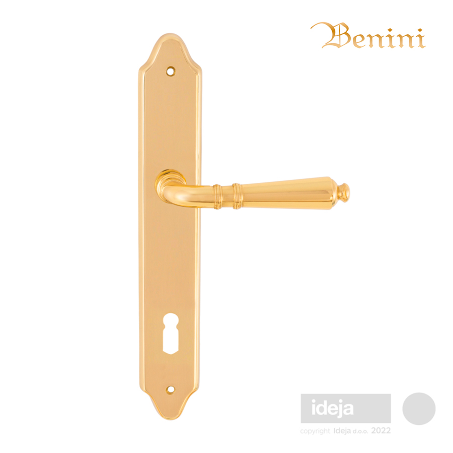 Handle Aida Deco brass plate key, cylinder or toilet Ideja