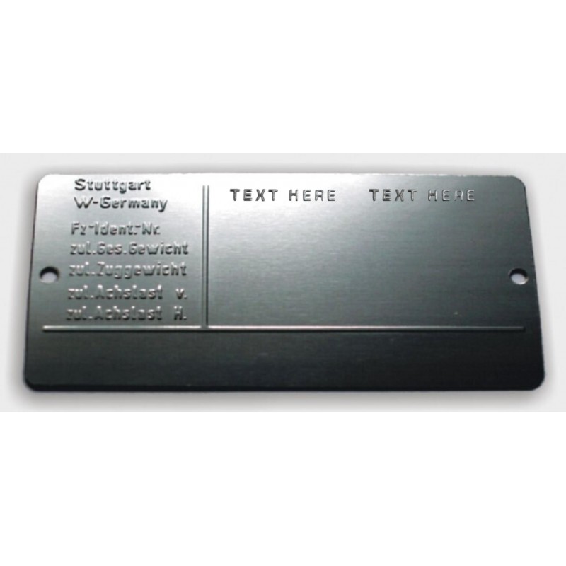 Embossing vin data plate