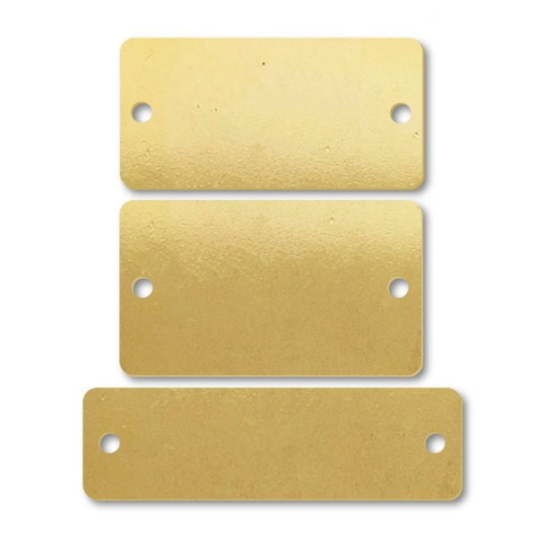 Brass Rectangular Two Holes Blank Tags