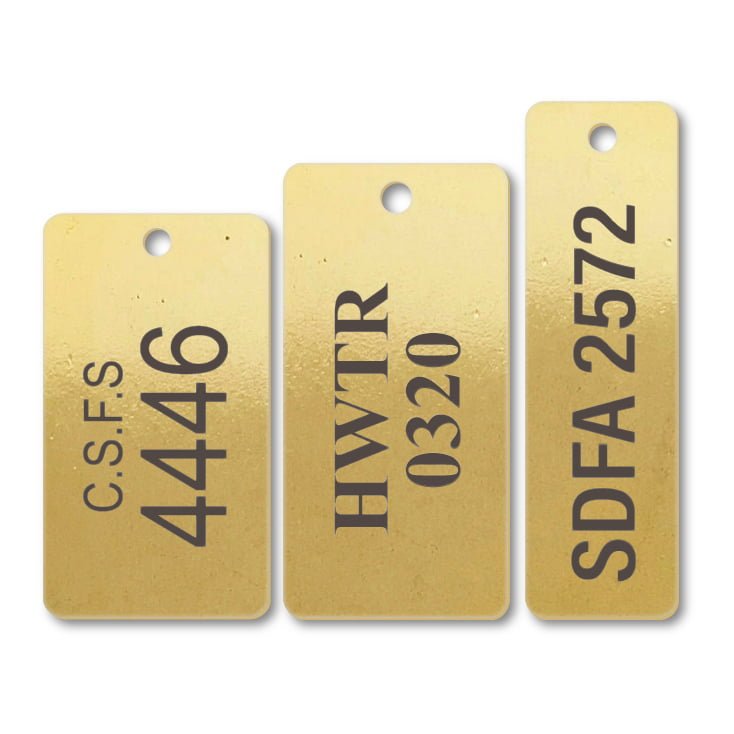 Brass Rectangular One Hole Engraved Tags