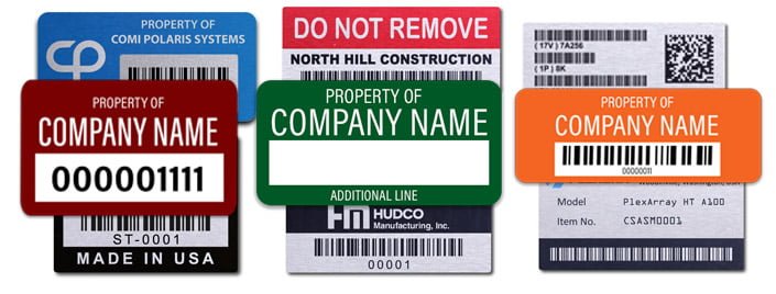"Property of" Stickers or Asset Tags : IdentificationTags.com