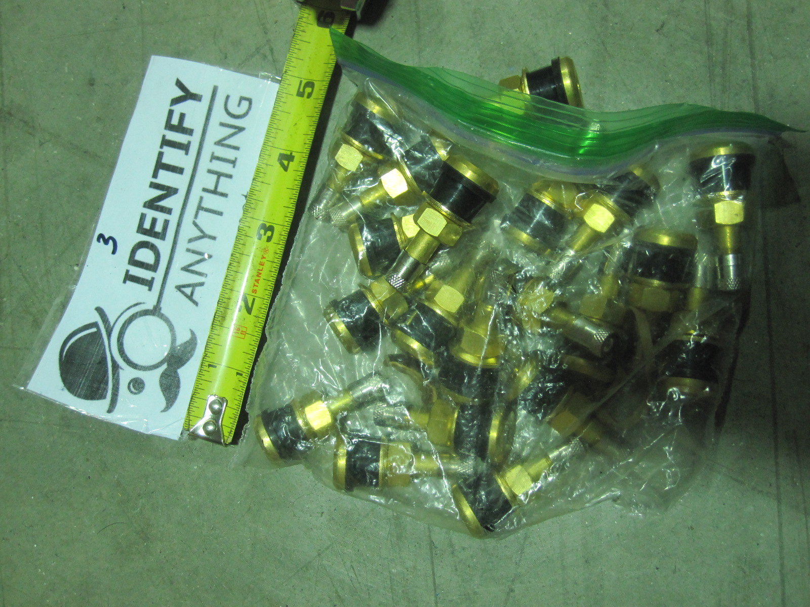 Brass valve stem for skid steer wheel/rim, truck, trailer tubeless