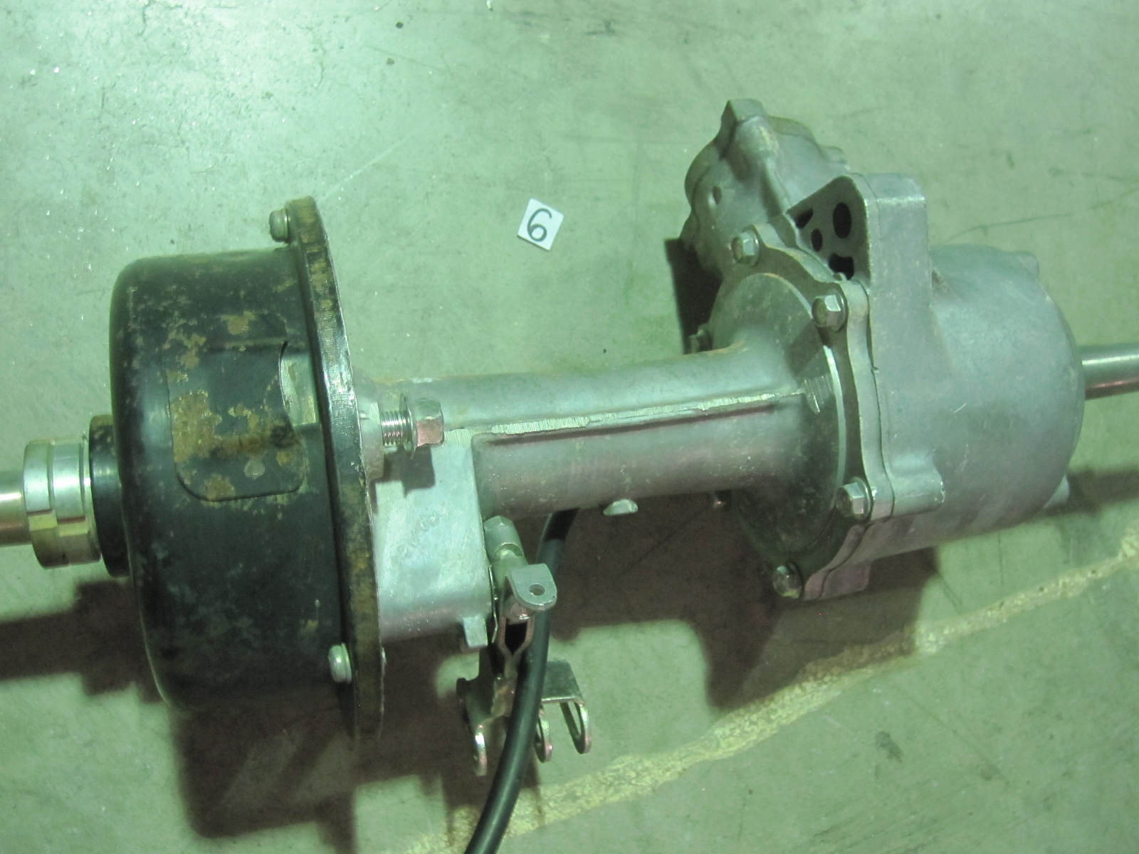 This is the rear axle assembly from a 1980s Yamaha Badger "Moto 4" quad