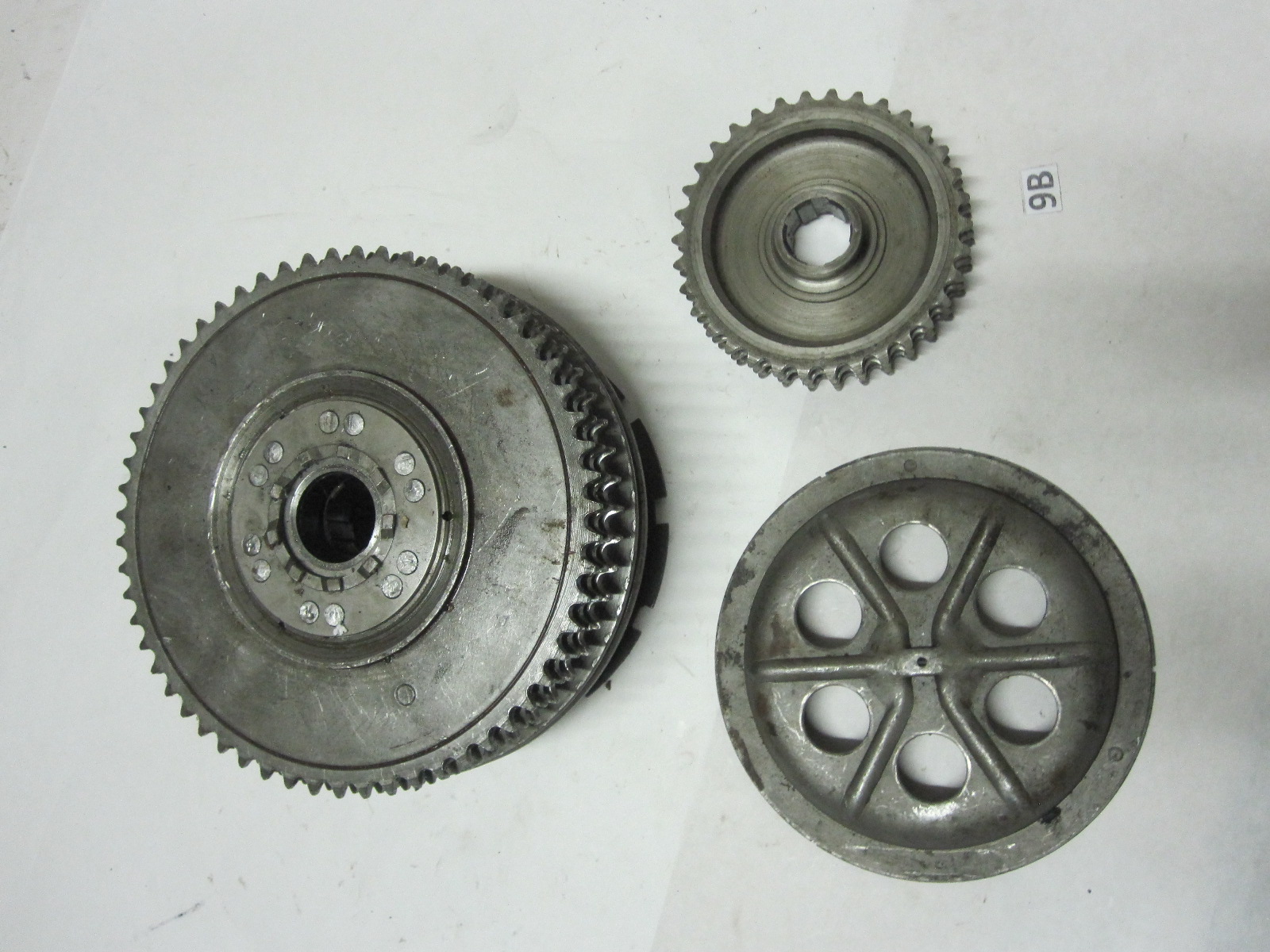 This is an clutch and drive sprocket assembly for a Harley