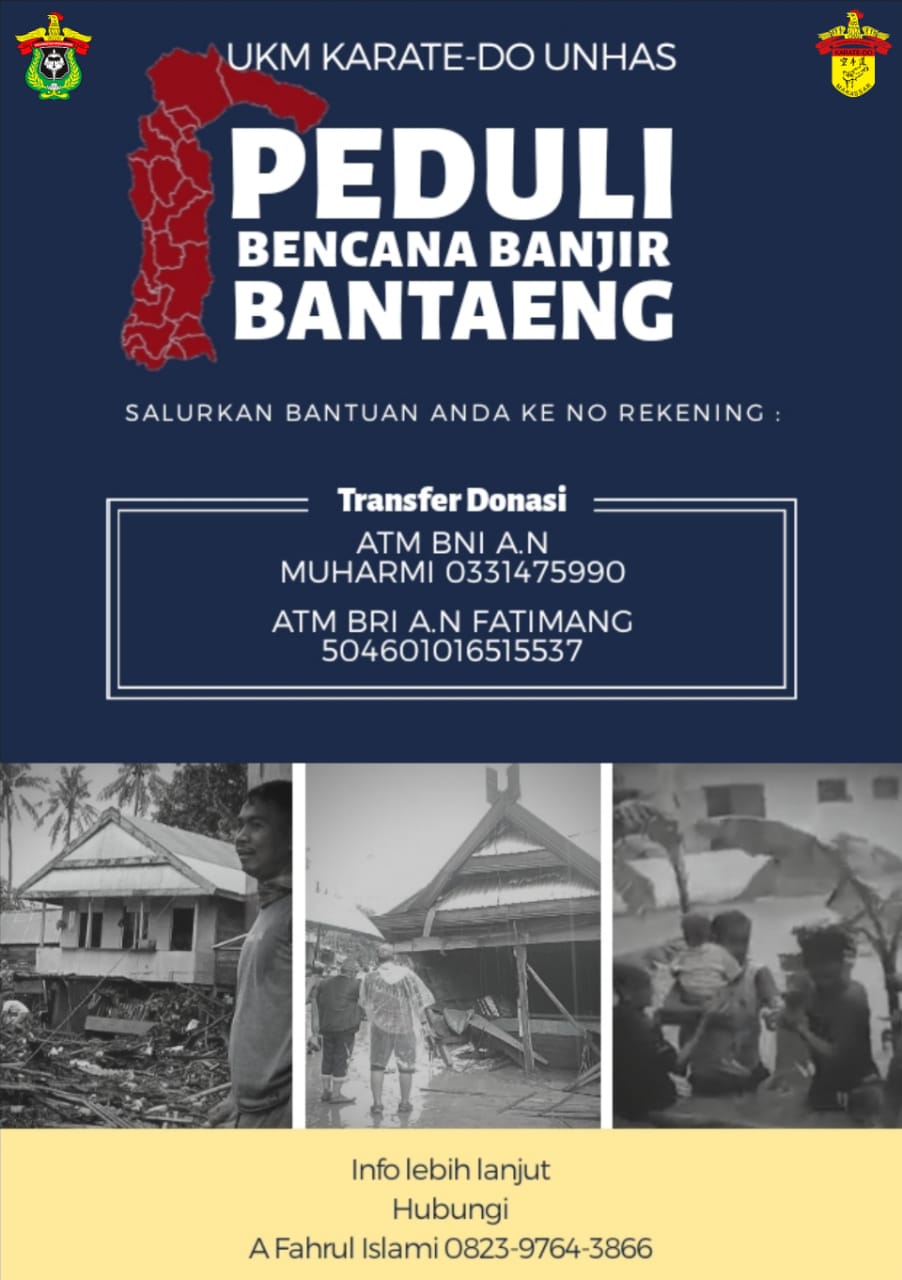 Peduli Bencana Banjir, UKM Karate-Do Buka Donasi - Identitas Unhas