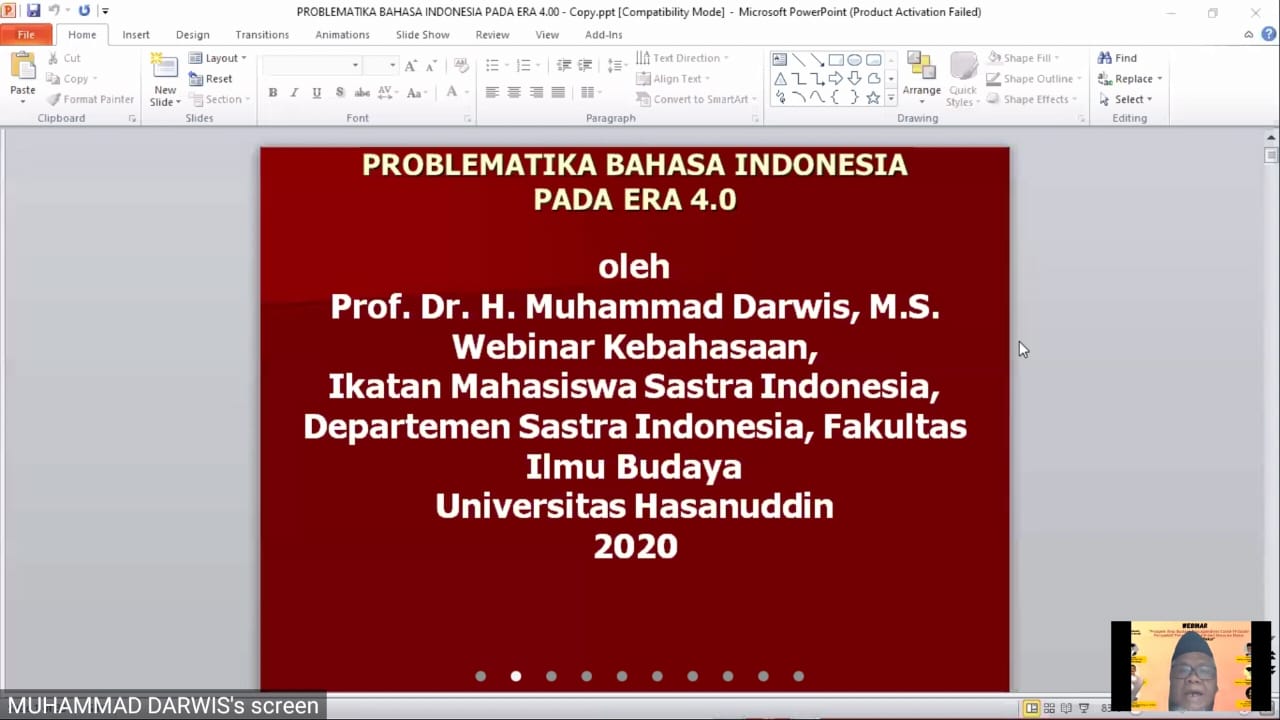 Problematika Berbahasa Indonesia di Era 4.0, IMSI Unhas Adakan Webinar -  Identitas Unhas