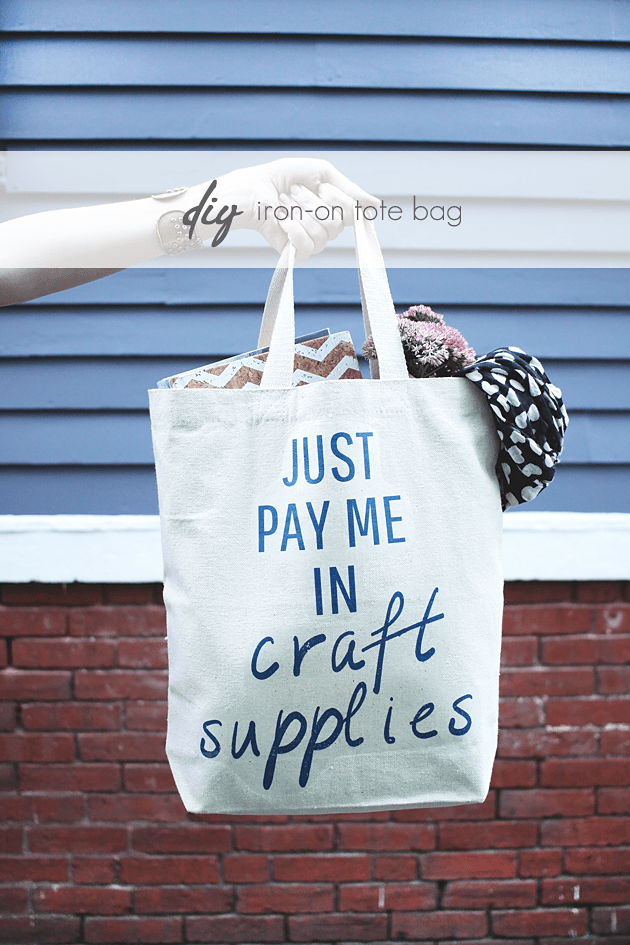 DIY Ironon Tote Bag with printable by Idle Hands Awake Idle Hands Awake