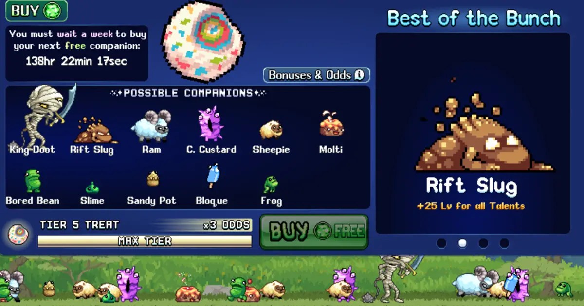 Companion Pets Explained (Odds, Bonuses, King Doot) » Idleon