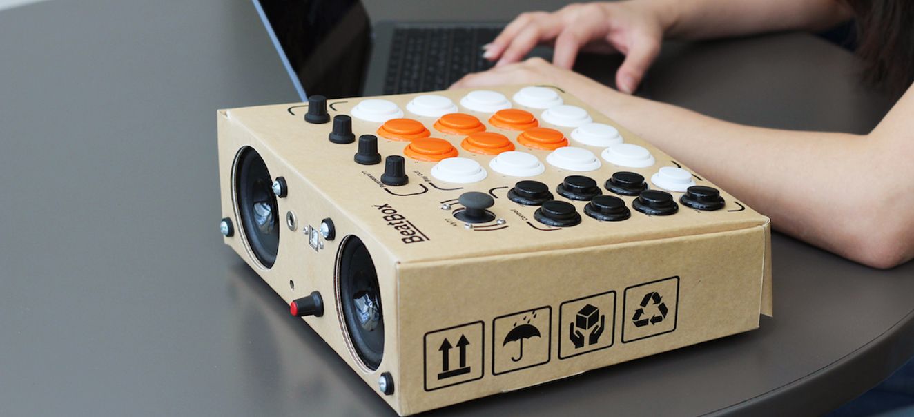 Beatbox a doityourself drum machine in a cardboard box