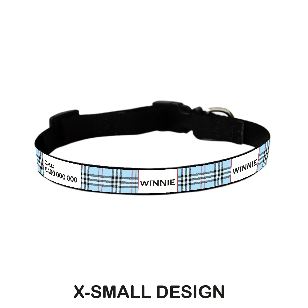 Personalised Dog Collar Very Furberry in Blue [IDPC301B] 29.95