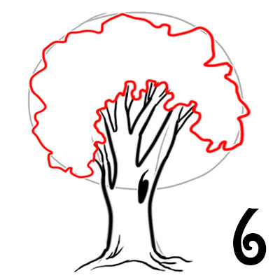 как нарисовать дерево черной ручкой