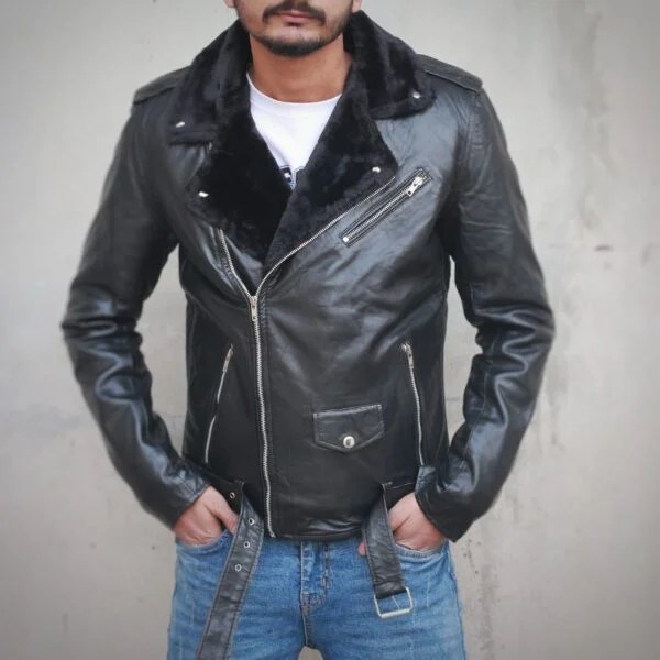 Shearling Biker Jacket Explore Cozy Styles for Men in Pakistan