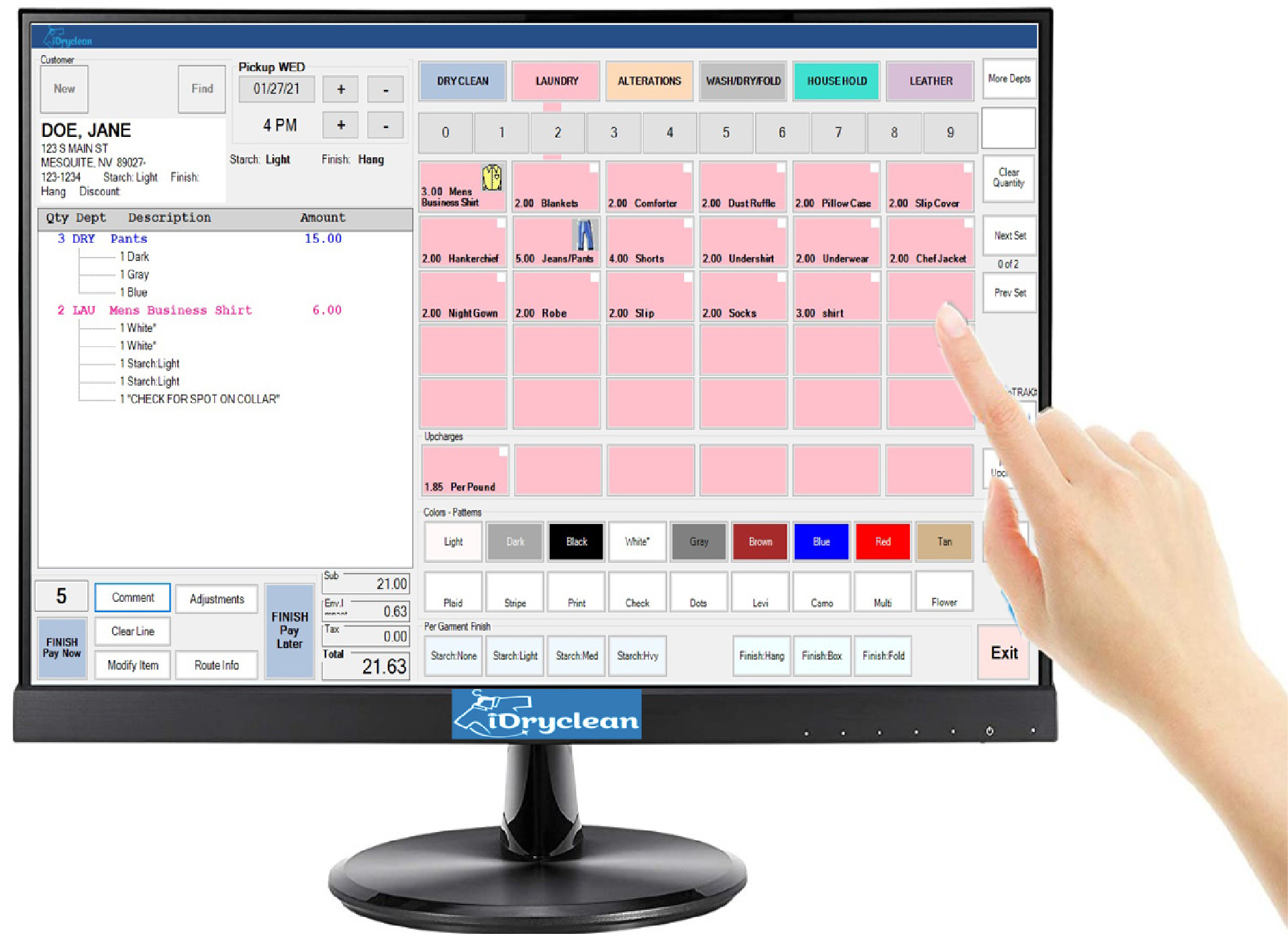 Dry cleaning software iDryclean Smart Registers
