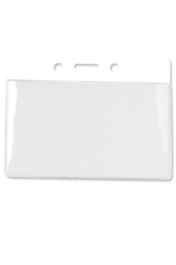 18201208 White Bar Horizontal LRG Clear Vinyl Badge Holder