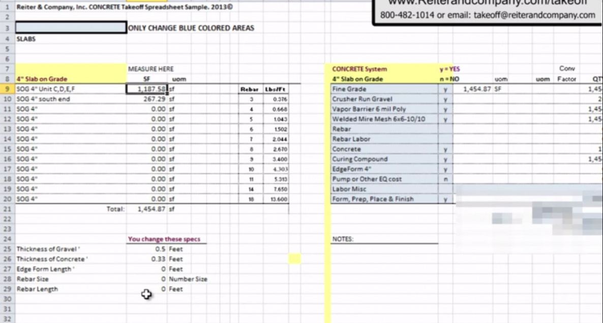 Estimating Software Free Concrete Concrete Estimate