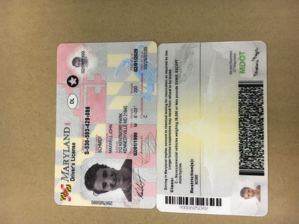 Maryland Fake ID Buy Scannable Fake IDs IDTop