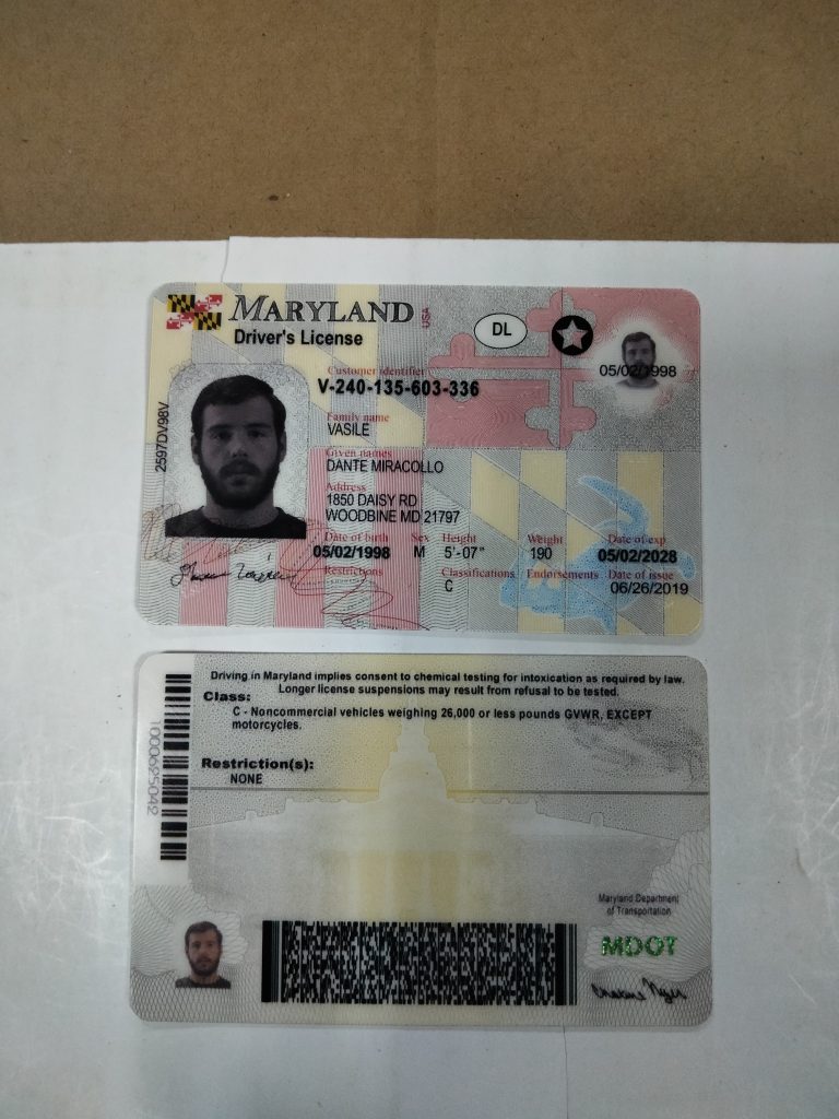 Maryland Fake ID Buy Scannable Fake IDs IDTop