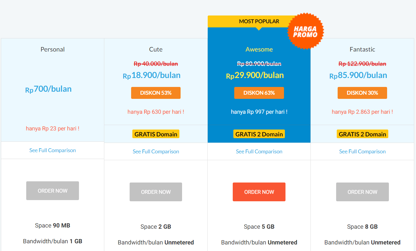 Paket Hosting Murah IDwebhost
