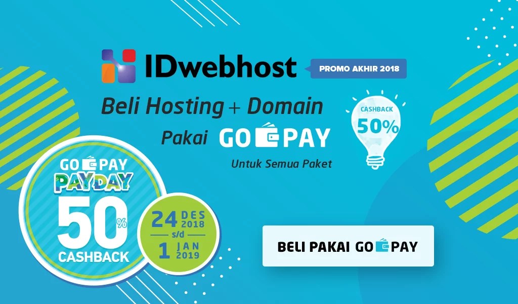 Promo Akhir 2018! Beli Hosting Pakai GOPAY Dapat Cashback 50 BLOG