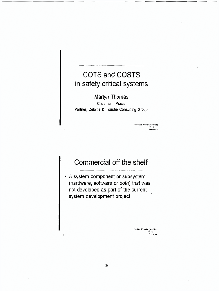 COTS And Costs In Safety Critical Systems IET Conference Publication