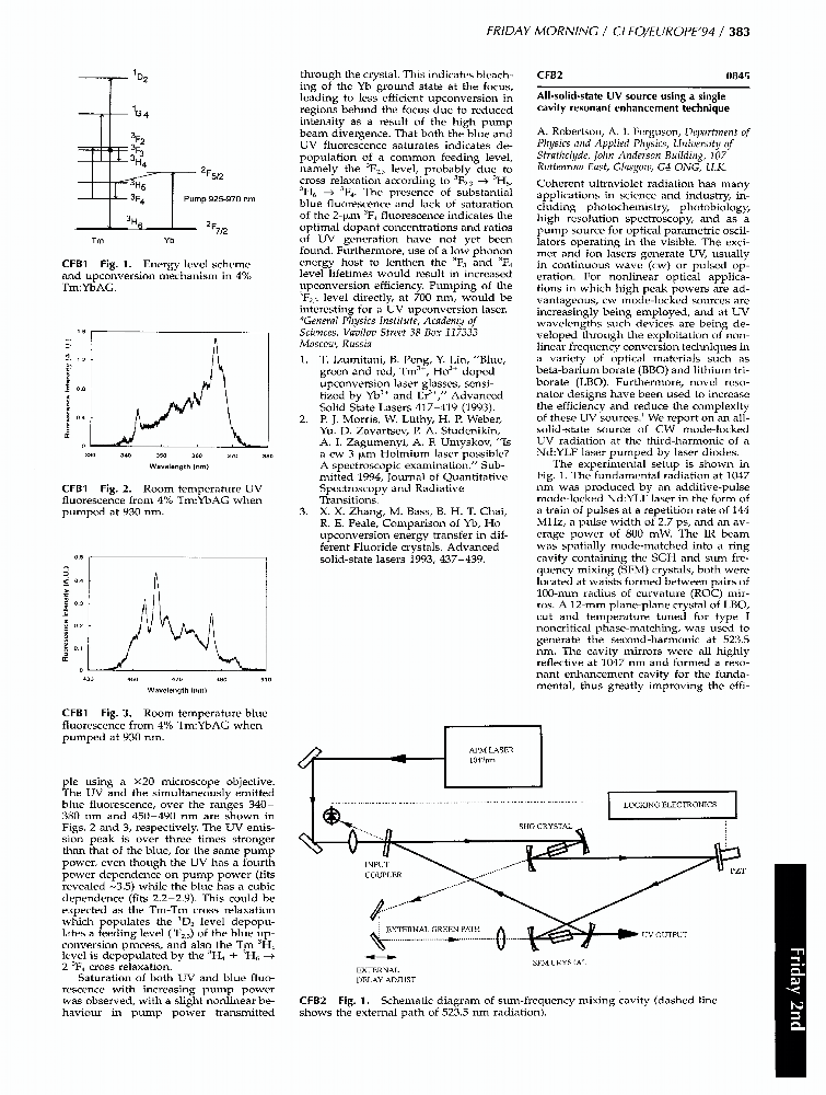 Allsolidstate UV source usksg a single cavity resonant enhancement technique IEEE Conference