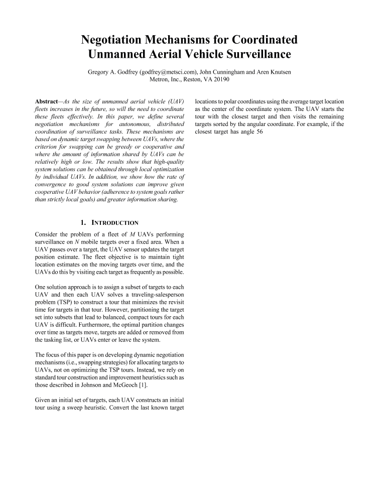 Negotiation mechanisms for coordinated unmanned aerial vehicle