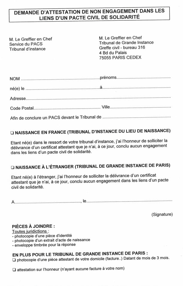 certificat de non polygamie pdf
