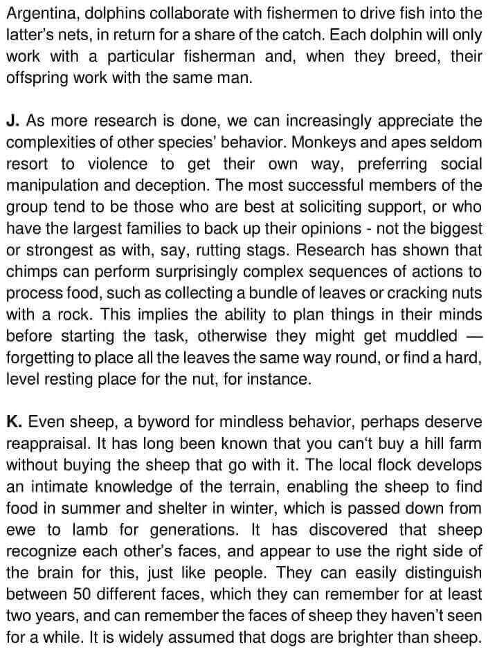 Testing Animal Intelligence IELTS Reading Answers YaZoogle