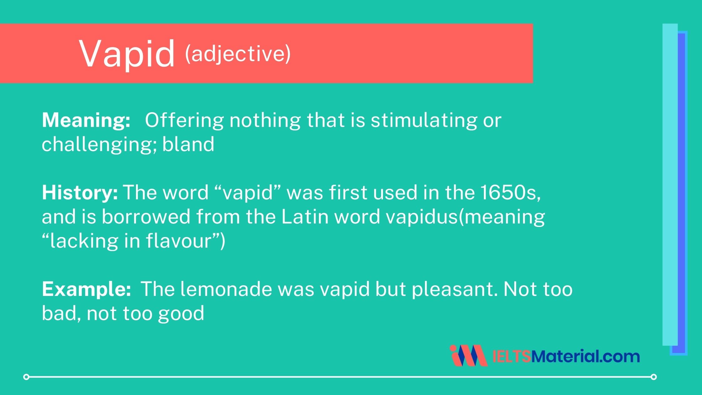 Learn English Words VAPID Meaning, Vocabulary With, 54 OFF
