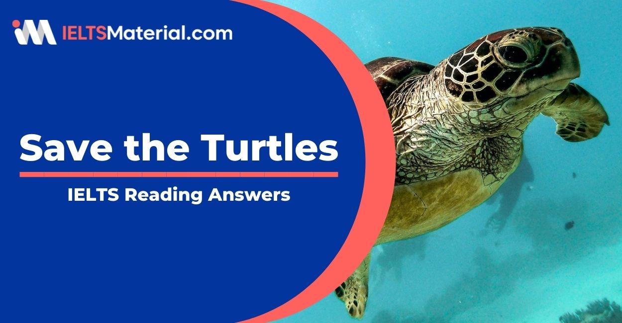 Save the Turtles IELTS Reading Answers