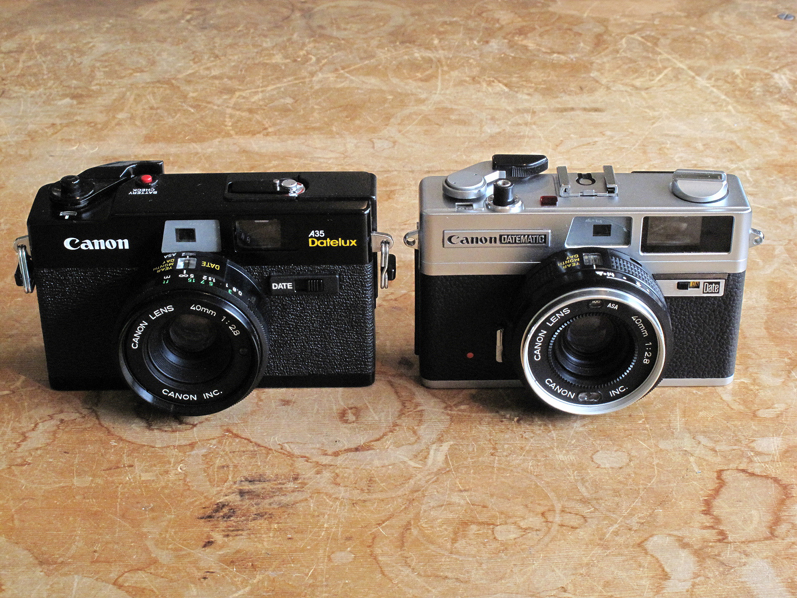 Canon DATEMATIC、A35 DATELUX イエネコカメラ 名古屋市 中古フィルムカメラを修理販売