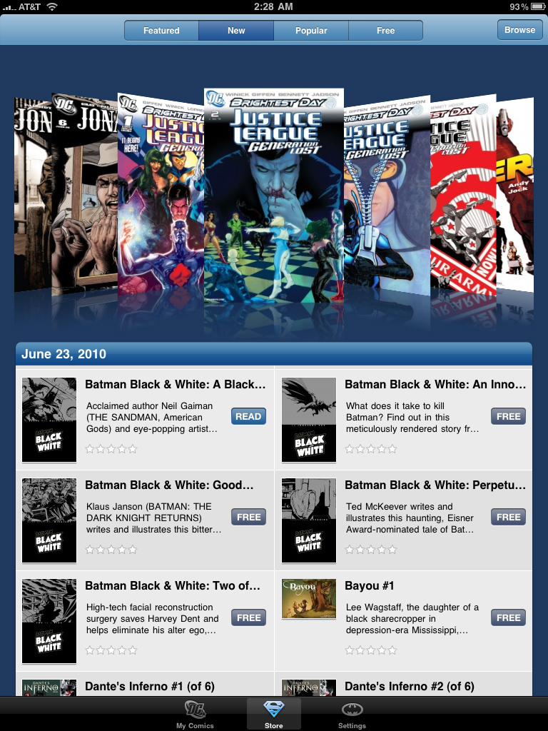 DC Comics Enters Digital Comics Space with iPhone / iPad App