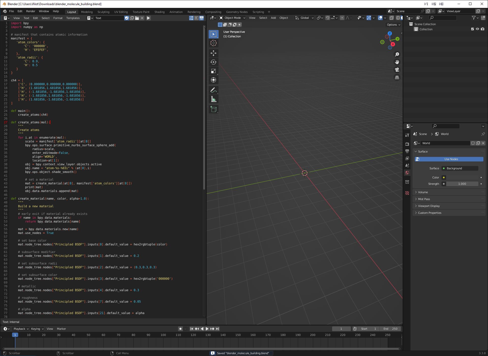 Blender Tutorial — Elements of Electronic Structure Theory 1.1.0
