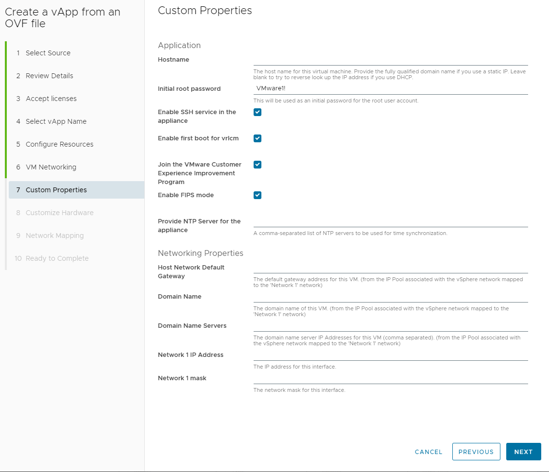 VMware Cloud Director(VCD) 10.4.x and 10.5 VM Guest Properties changes
