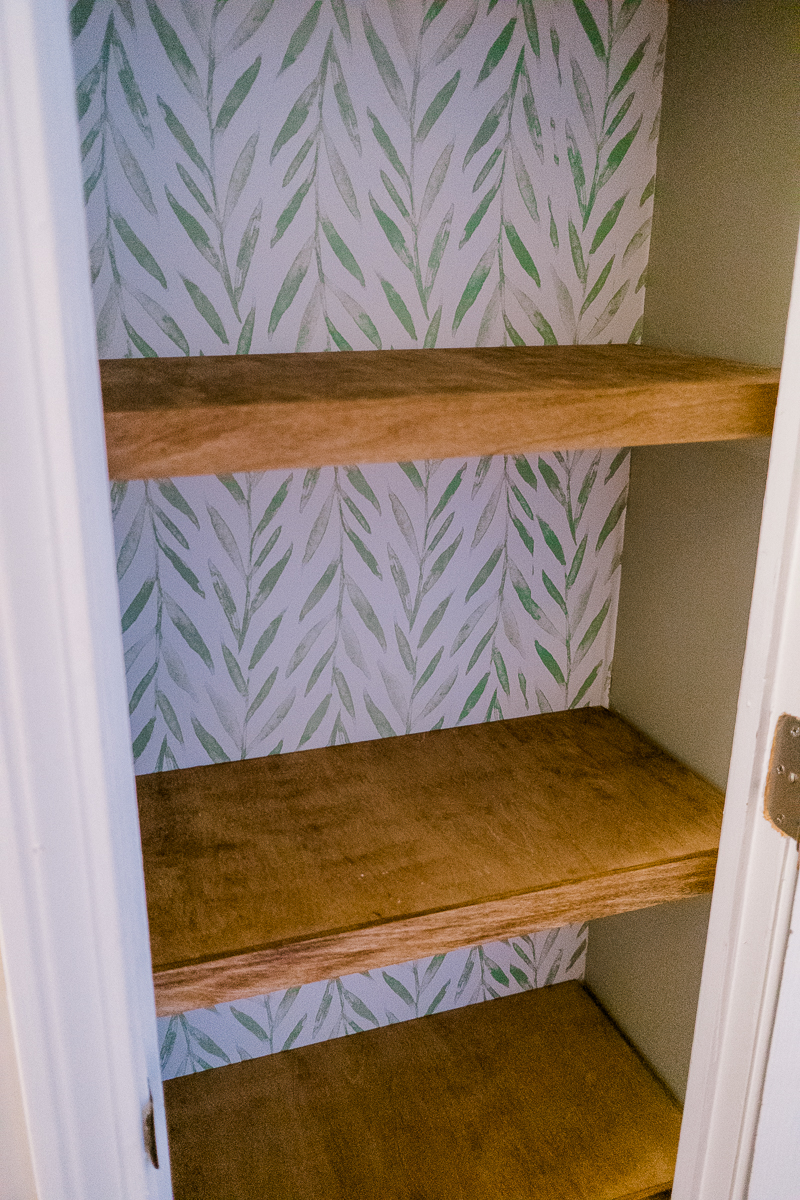 How to make faux floating shelves in a small closet If Only April